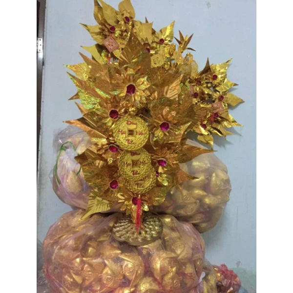 Cây Lá Ngọc Cành Vàng _ Cây Trang Trí Oản Cao Cấp