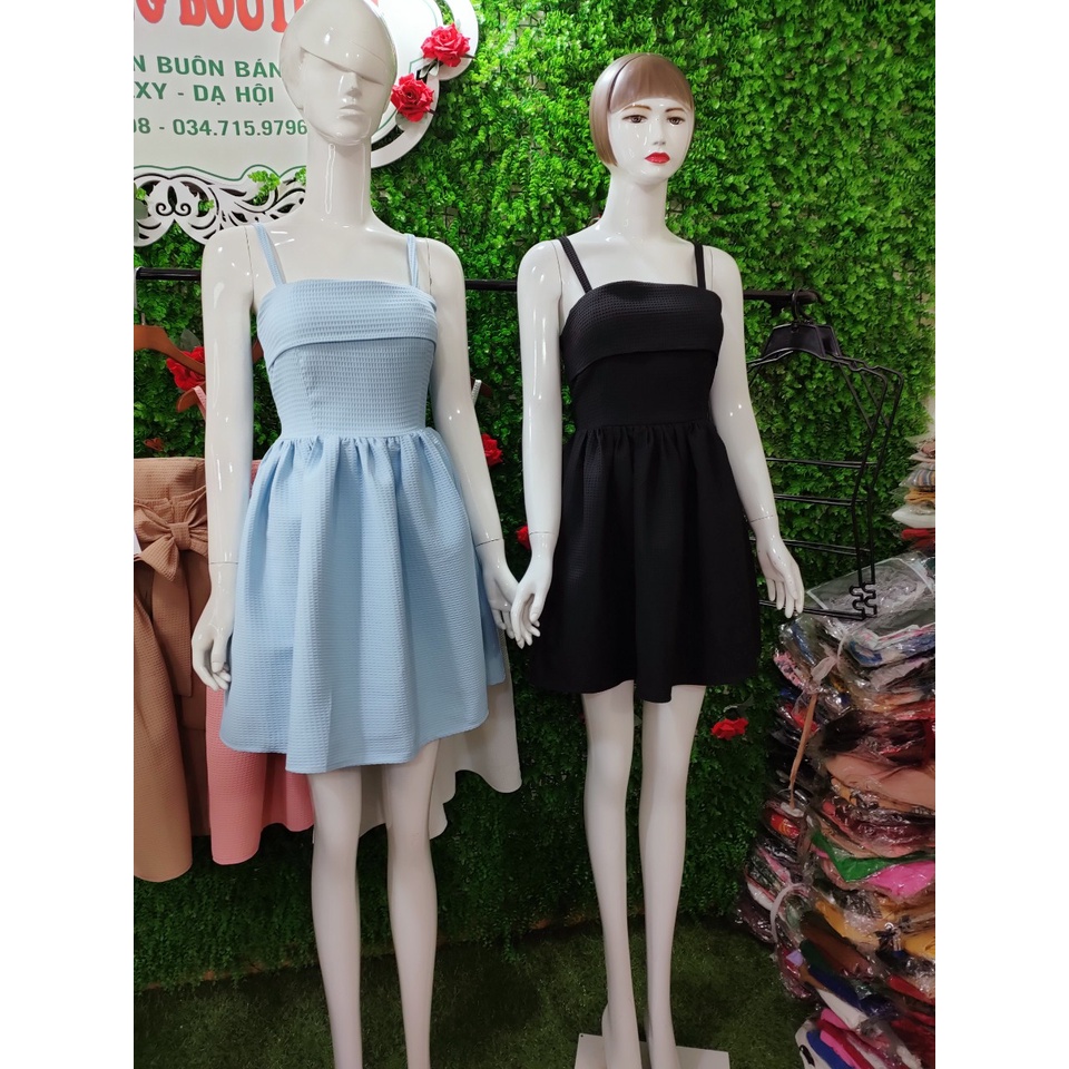 Đầm babydol cúp ngực xoè phối nơ sau lưng. Váy đẹp dự tiệc.