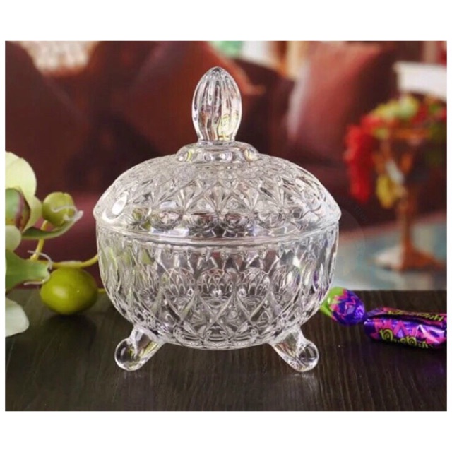 Thố thuỷ tinh pha lê cao cấp đựng mứt Tết
