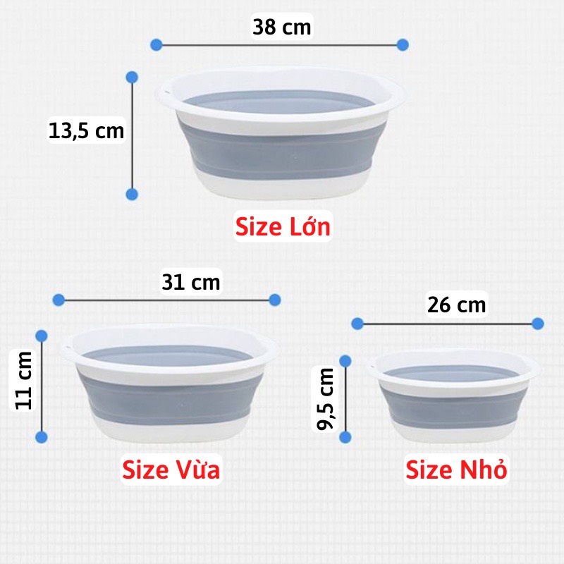 Thau Gấp Gọn, Chậu Xếp Gọn Silicon Mang Đi Du Lịch Thau Rửa Mặt, Rửa Rau Củ Đa Năng Tiện Lợi 88331 Sỉ Lẻ Gia Dụng 88