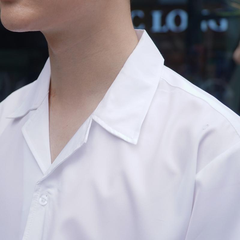 Áo Sơ Mi Lụa Ngắn Tay Unisex BASIC OUTFIT Không Nhăn Mặc Thoáng Mát Phong Cách Hàn Quốc