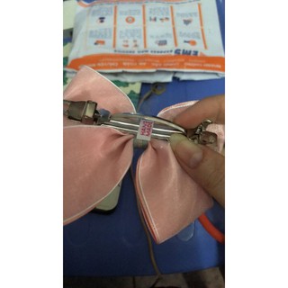 Kẹp tóc nơ lụa phối ruy băng voan