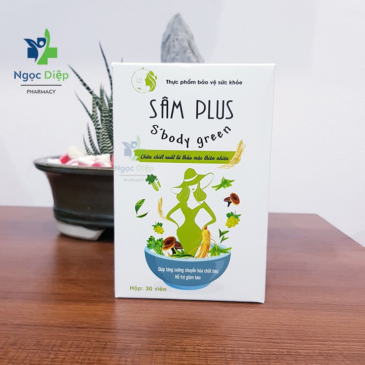 Kẹo Sâm Plus S'Body Green _Giảm Cân + tặng kèm trà hồng đào