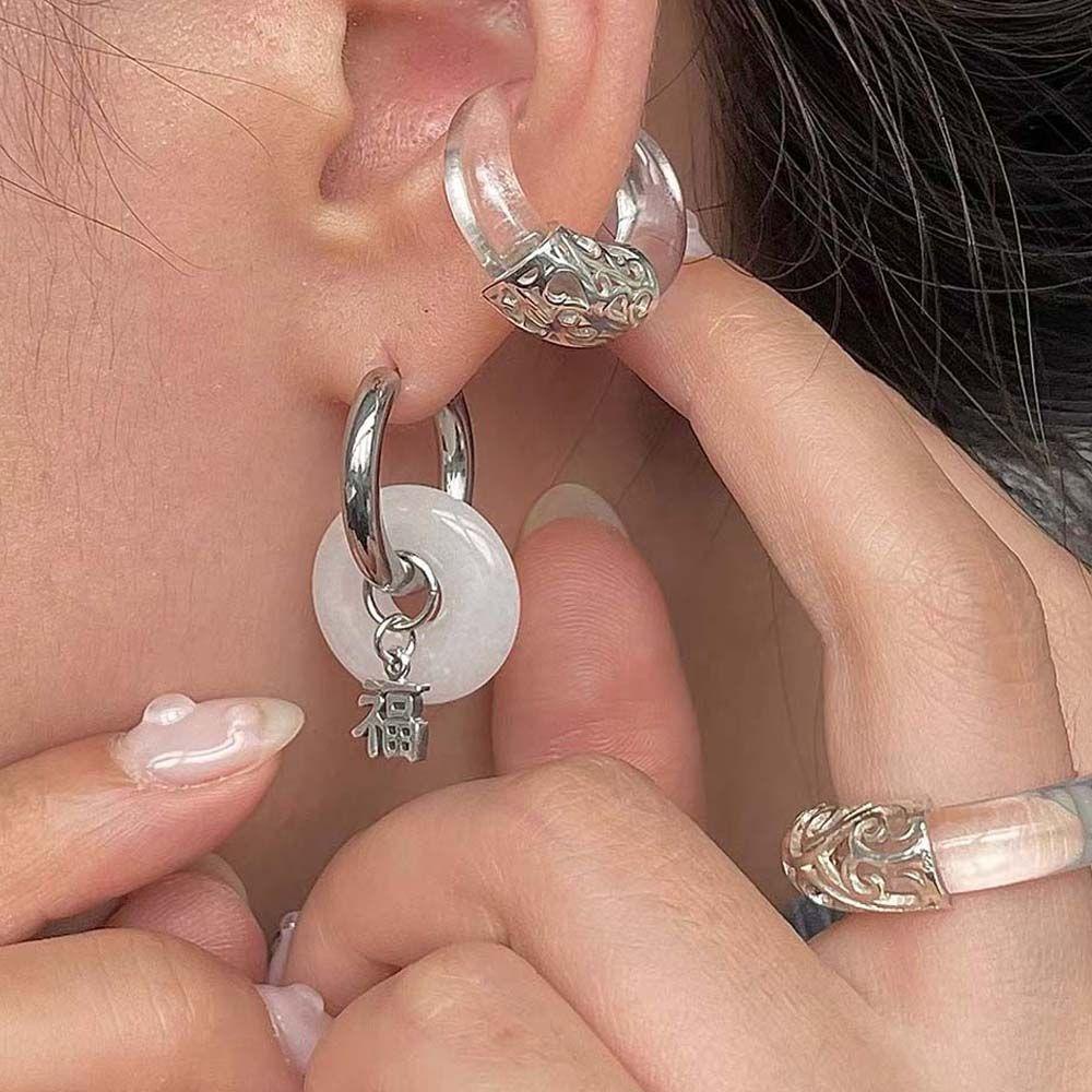 Khuyên Tai Tròn Phong Cách Hàn Quốc Cá Tính