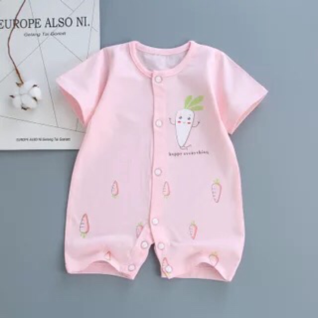 Bodysuit ngắn, gài nút, hoạ tiết xinh xắn