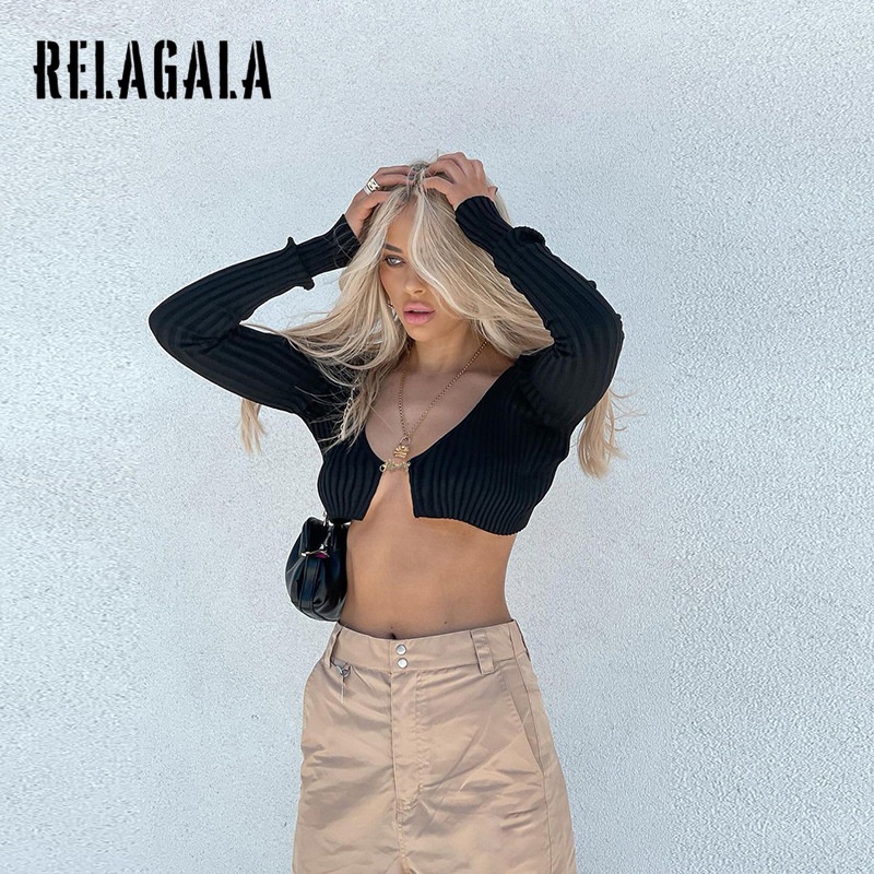  Áo Thun Tay Dài Cổ Chữ V Thời Trang Cho Nữ | BigBuy360 - bigbuy360.vn