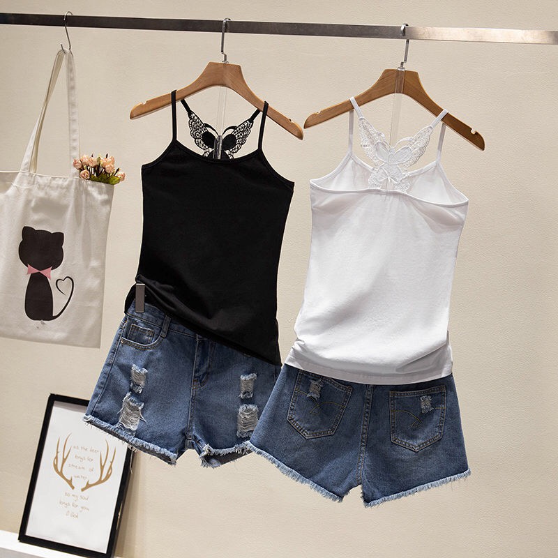 Áo Hai Dây Dáng Ôm Bằng Cotton 2022 Thời Trang Mùa Hè Mới Cho Nữ