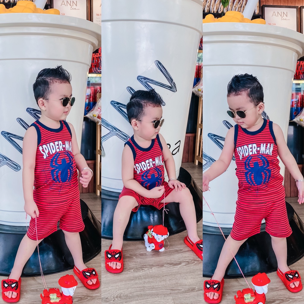 Đồ Bộ 3 Lỗ Cho Bé Trai 8-20 Kg Borip Set Quần Đùi Áo Ba Lỗ Sát Nách Trẻ Em Mặc Nhà In Hoạt Hình Hot Trend Homie Kids