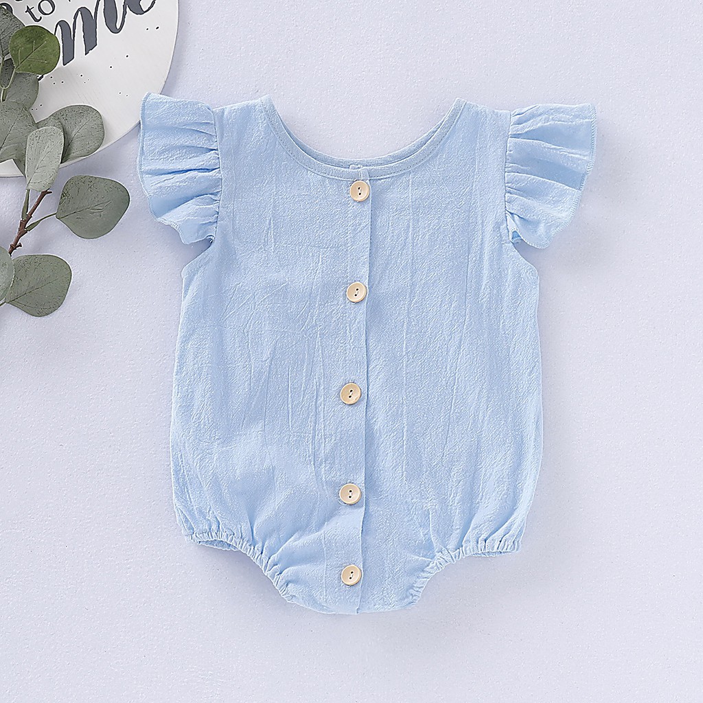 Áo liền quần Baby họa tiết hoa phong cách mùa hè cho bé gái từ 6 tháng đến 2 tuổi