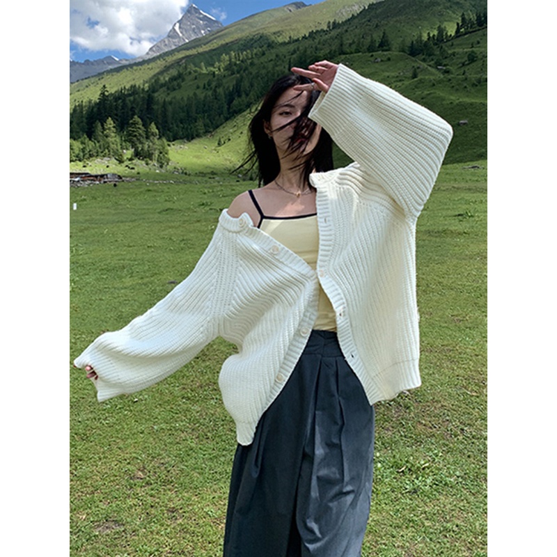 Áo Khoác Cardigan Cotton Hai Lớp Trước Và Sau Thời Trang Mùa Thu 2022 Mới