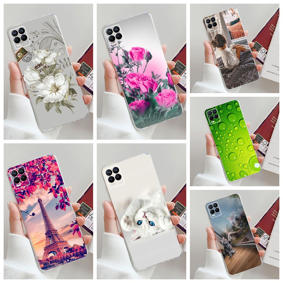 Ốp Điện Thoại Silicon Mềm Chống Sốc In Hình Hoa Cho Oppo Realme 8 Pro Realme8 8pro 4g