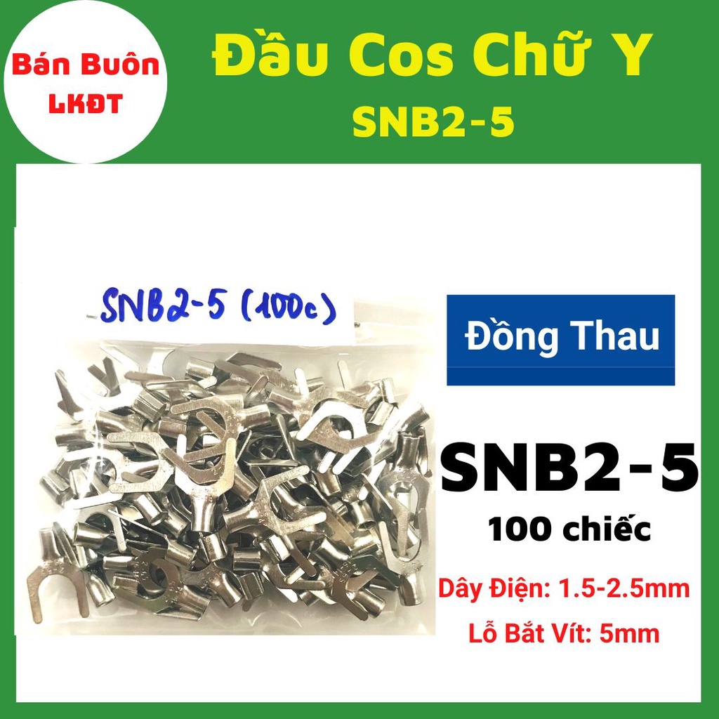 [100 Chiếc] Đầu cos chữ y, cos chữ y, đầu cos dây điện, đầu cos bọc nhựa, cos y trần [ Cos Đồng ]