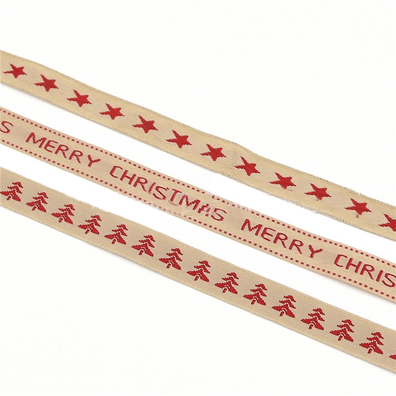 Cuộn Dây Ruy Băng In Chữ 15mm Dùng Trang Trí Giáng Sinh 5M
