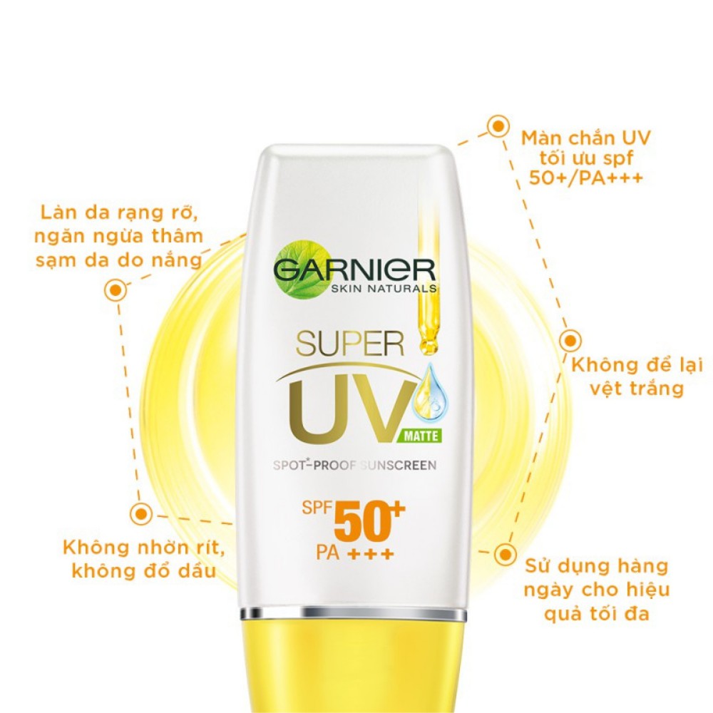 Kem chống nắng kiềm dầu &amp; sáng da Garnier Light Complete Super UV Matte 30ml