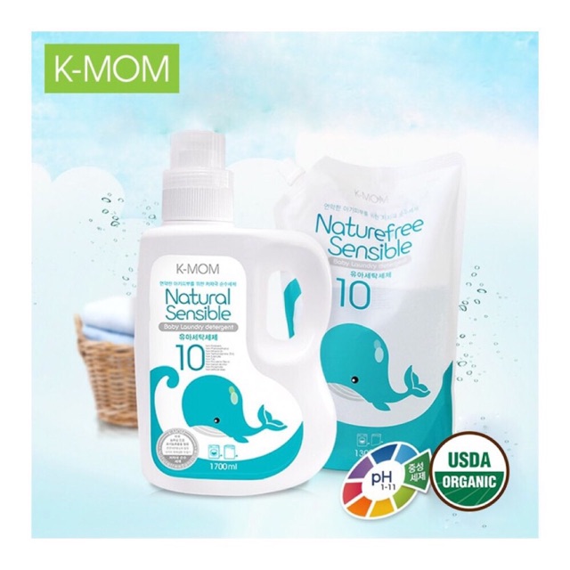 Nước giặt đồ sơ sinh hữu cơ Organic K- Mom Hàn Quốc