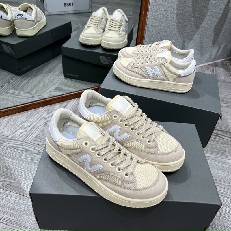 Full box+quà tặng🎁Giày sneaker nb 300 2.0 nâu kem đế cao nữ
