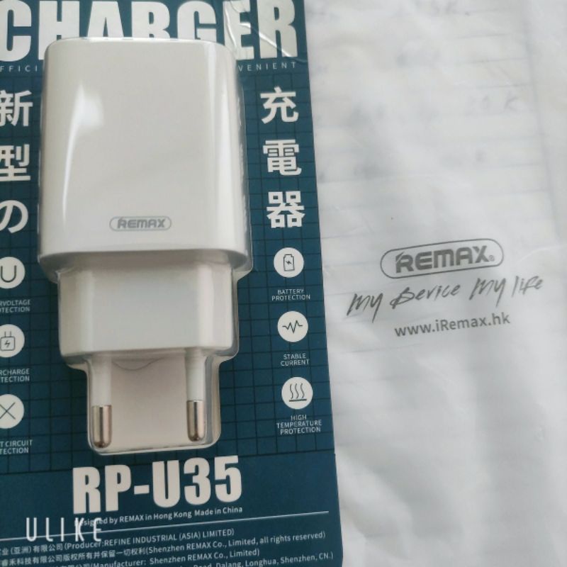 Cục sạc Remax Rp-U35 - Củ sạc nhanh với 2 cổng 2.1A cho Iphone Samsung Redmi Vivo Oppo
