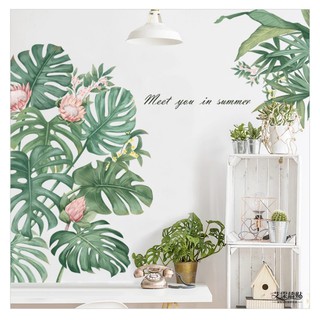 Decal Tranh Dán Tường Không Gian Xanh Kệ Cây Chuối Bự A22