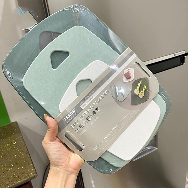 Combo 3 Thớt Kháng Khuẩn, Thớt Nhựa Lúa Mạnh Nhiều Màu Đẹp Chất Lượng Cao