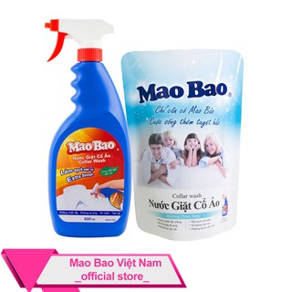 Nước Giặt Cổ Áo Mao Bao Hương Thảo Mộc Combo 1 Chai 600ml và 1 Túi 600ml