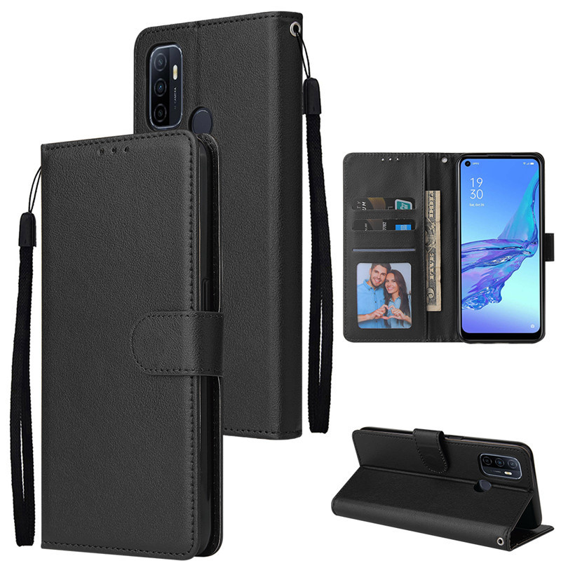 Mới Bao Da Điện Thoại Nắp Gập Tích Hợp Ví Cho Oppo A93 5g 4g A16 A92 A74 A73 A72 A55 A54 A52 A33 A32 A12 A5S F17 Pro Ốp