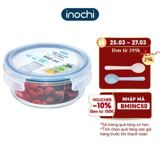 Hộp đựng thực phẩm thủy tinh hình tròn cao cấp - Inochi hàng chính hãng