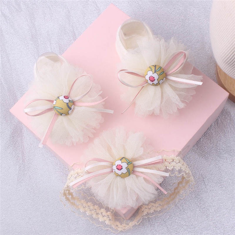 Set 2 Băng Đô Đính Nơ / Hoa Dễ Thương Cho Bé Gái