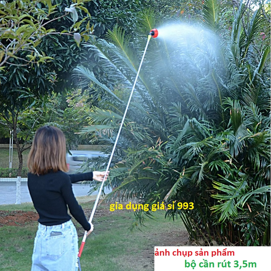 CẦN PHUN TƯỚI RÚT 3.5 mét phun Thuốc, tưới Lan, tưới Cây (cần rút +bát sen
