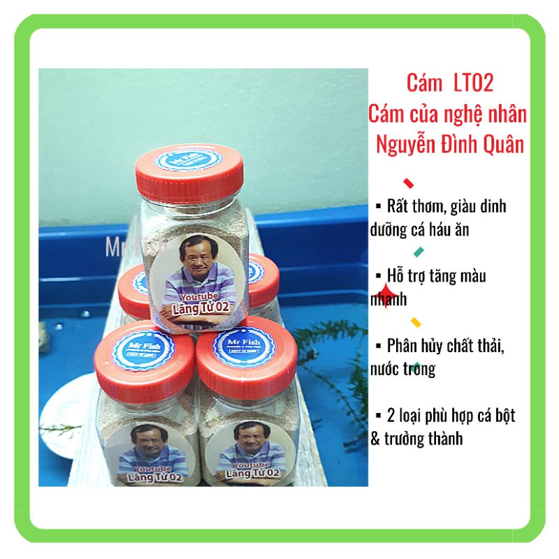 Cám LT 02 nguyên seal 50g- Giàu dinh dưỡng cho cá bột, cá trưởng thành- Betta, Guppy và cá cảnh-Mr Fish