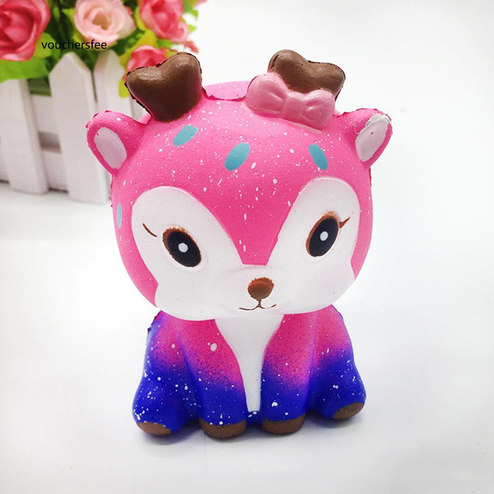 Galaxy Cute Deer Squishy Slow Rising Kids Adults Squeeze Toys Stress Reliever