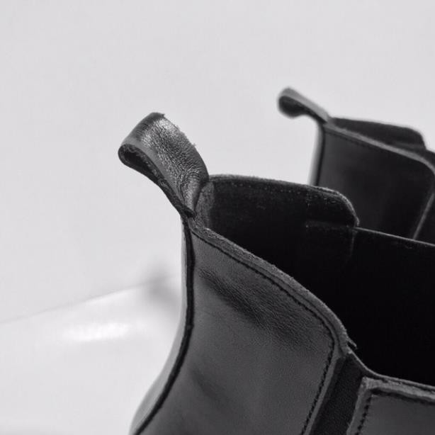 [Real] [ FREE SHIP ] Giày Chelsea Boot Nam Tăng Chiều Cao 3,5 Cm Da Bò Thật  Đen Bóng Mờ Cổ Chun Ôm Cổ Chân : 1 . new