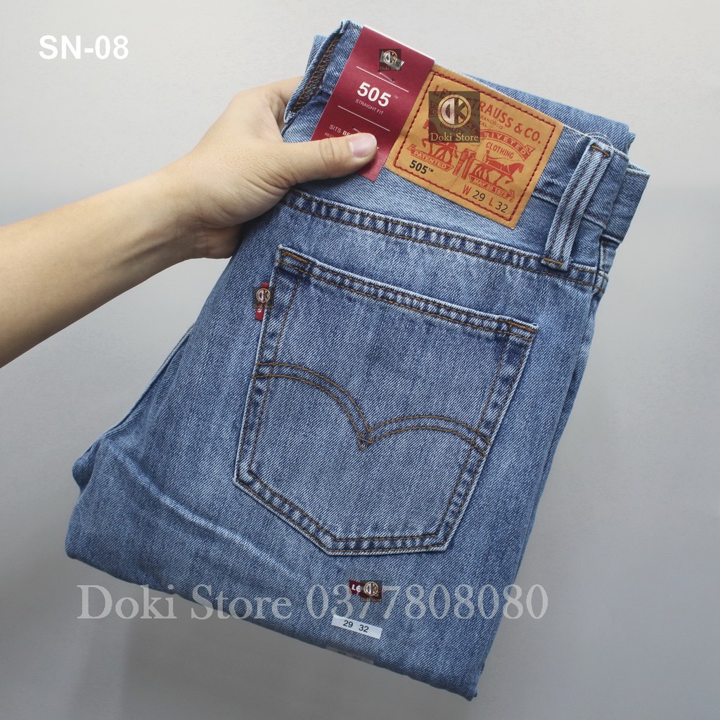 Quần Jean Ống Suông Nam 505 Nhiều Màu, Quần Jean Nam Ống Rộng Vải Không Co Giãn, DOKI