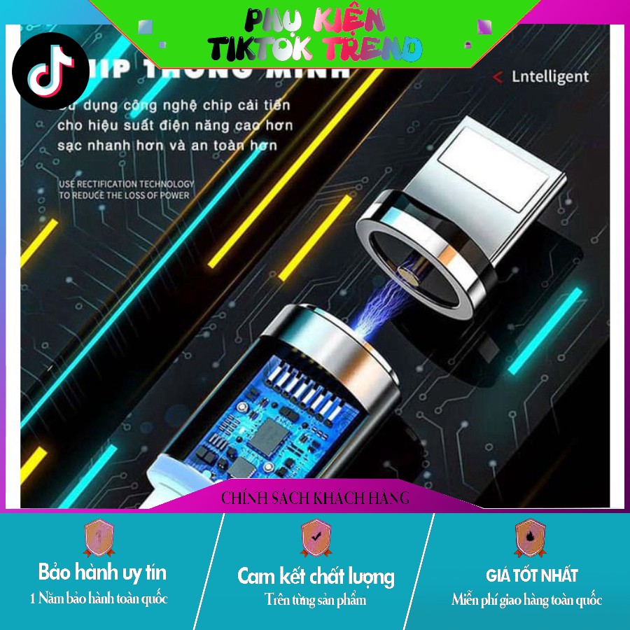 [TIKTOK TREND] [ Siêu Phẩm ] - CÁP SẠC NAM CHÂM HỘP RÚT 3IN1 - KESHOW + combo 3 chân sạc Lightning, Micro usb, Type C. h