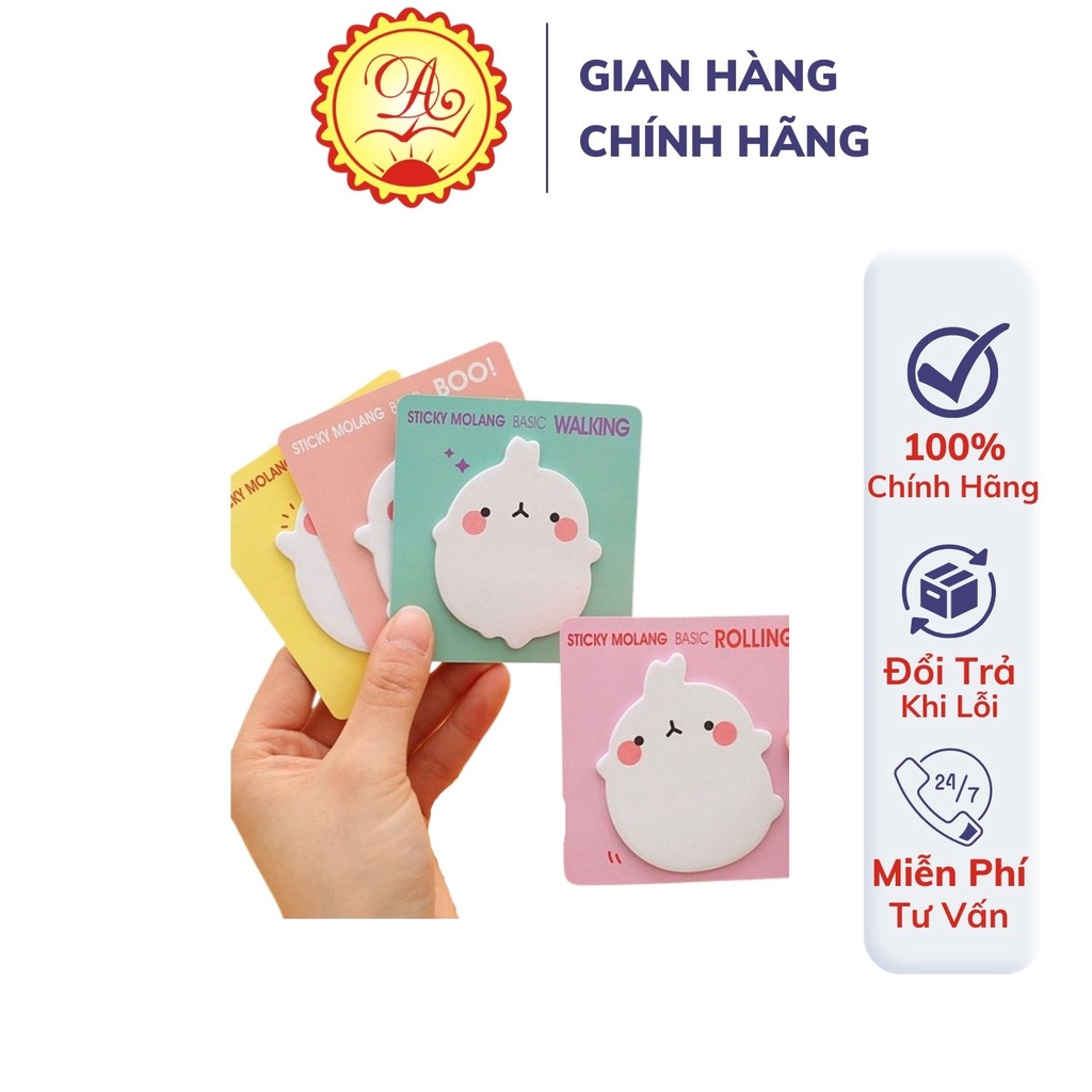 Giấy note cute Ánh Dương hình Molang tinh nghịch ngộ nghĩnh vui nhộn ghi chú công việc học tập