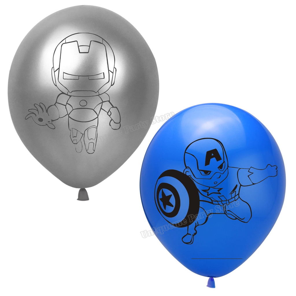 Bóng Bay Cao Su 12 inch In Hoạt Hình Người Nhện / Người Sắt Màu Xanh Lá Cây Khổng Lồ Co Giãn Trang Trí Tiệc Sinh Nhật Cho Bé