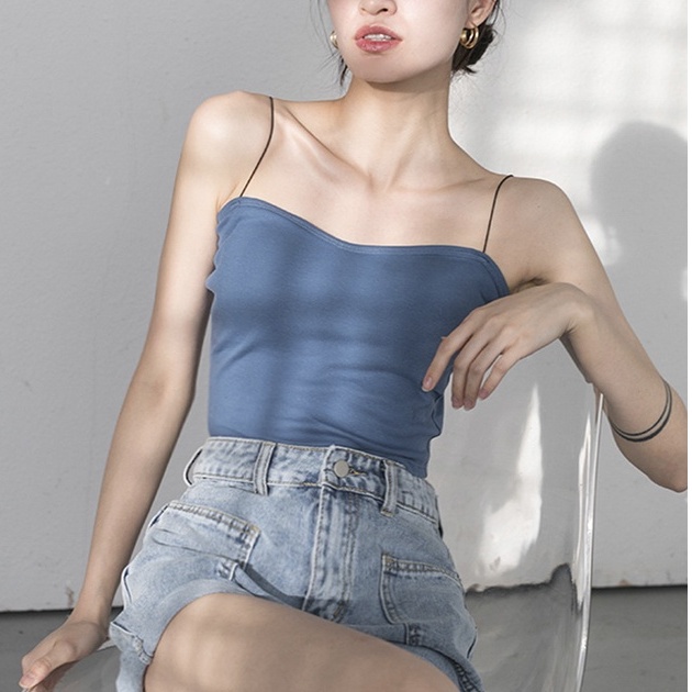 Áo bra nữ 2 dây mảnh mút mỏng, chất liệu cotton dáng dài cực xinh xắn HLBOUTIQUE B259