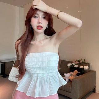 (Video thật) Áo Ống Nhún Lưng Trơn Đũi