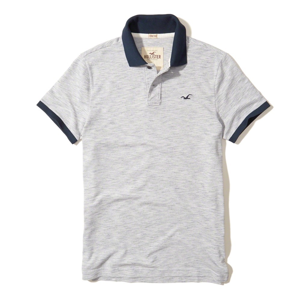 Áo thun nam Hollister HOL-PO118 Stretch Pique Icon Polo Heather Light Grey