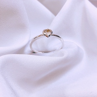 Nhẫn nữ bạc thân trơn mặt tim LINH MIU SILVER
