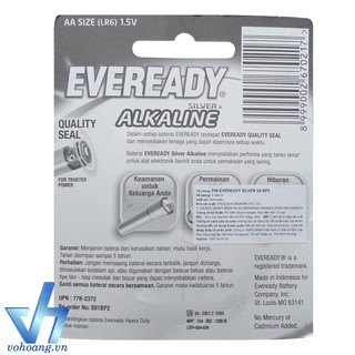 Bộ 8 pin AA Eveready Silver ALKALINE (Bạc)