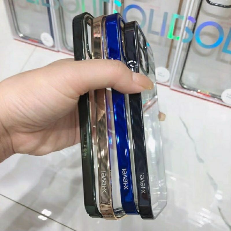 CHÍNH HÃNG Ôp lưng X-level viền màu cho iPhone  13 / 12 Mini / 12 / 12 Pro/ 12 Pro Max lưng trong cứng ( Chính Hãng )