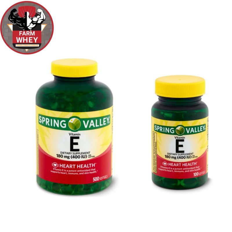 SPRING VALLEY VITAMIN E ( 180MG) - CHĂM SÓC SỨC KHOẺ TIM MẠCH, HỆ MIỄN DỊCH VÀ LÀN DA