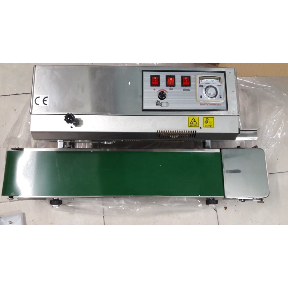 Máy hàn miệng túi liên tục, máy ép miệng túi thực phẩm FR900 inox, máy hàn túi PP/PA
