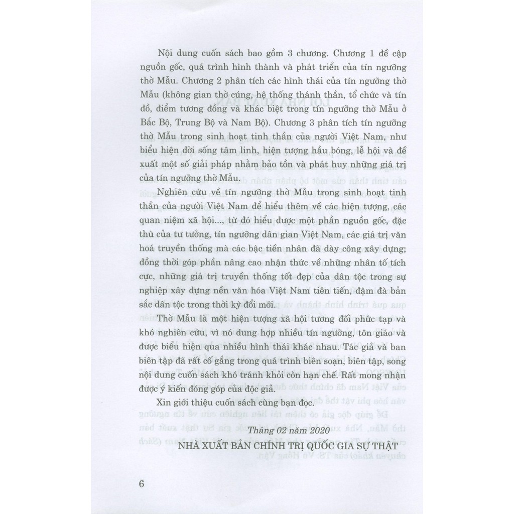 Sách - Tín Ngưỡng Thờ Mẫu Của Người Việt Nam | BigBuy360 - bigbuy360.vn