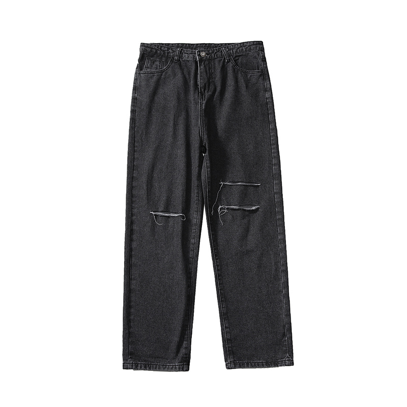 Summer Port WindBreaker Sion jeans ins super-fire loose straight tide brand Japanese line drop feeling wide-legged dad pants 1.