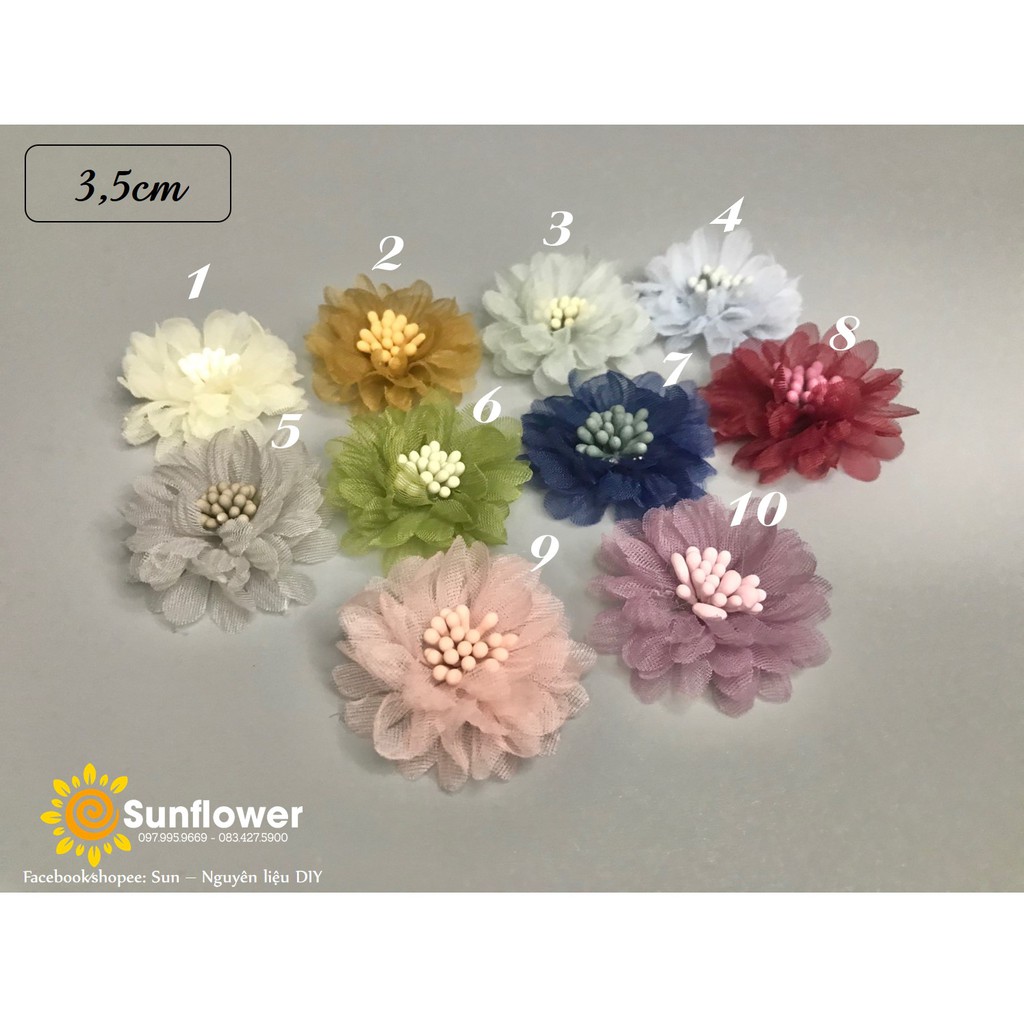 Hoa cúc voan nhụy mờ size 3cm