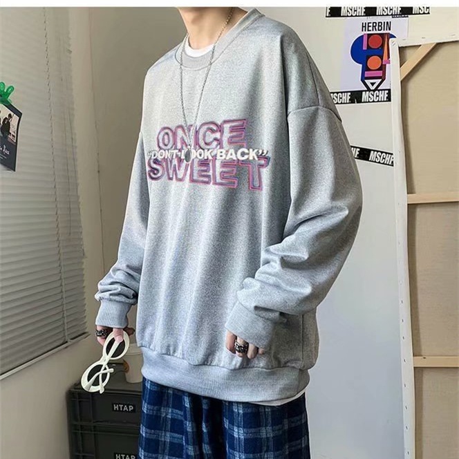 Áo hoodie nam M-5XL dáng rộng thời trang phong cách Hàn Quốc