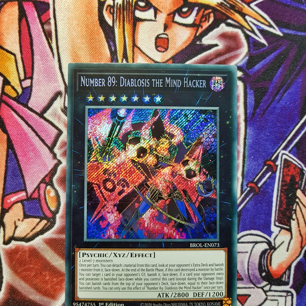 Thẻ bài Yugioh chính hãng | Number 89: Diablosis the Mind Hacker | BROL Secret rare.