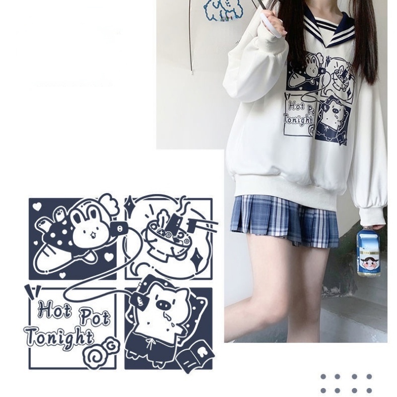Áo khoác sweater tay dài cổ thủy thủ kiểu Nhật Bản dễ thương cho nữ | BigBuy360 - bigbuy360.vn