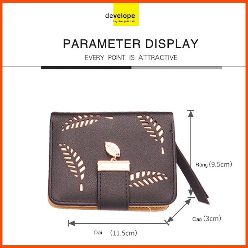 Ví nữ mini, ví mini card Holder da safiano - thời trang DEVELOPE - sản phẩm chính hãng